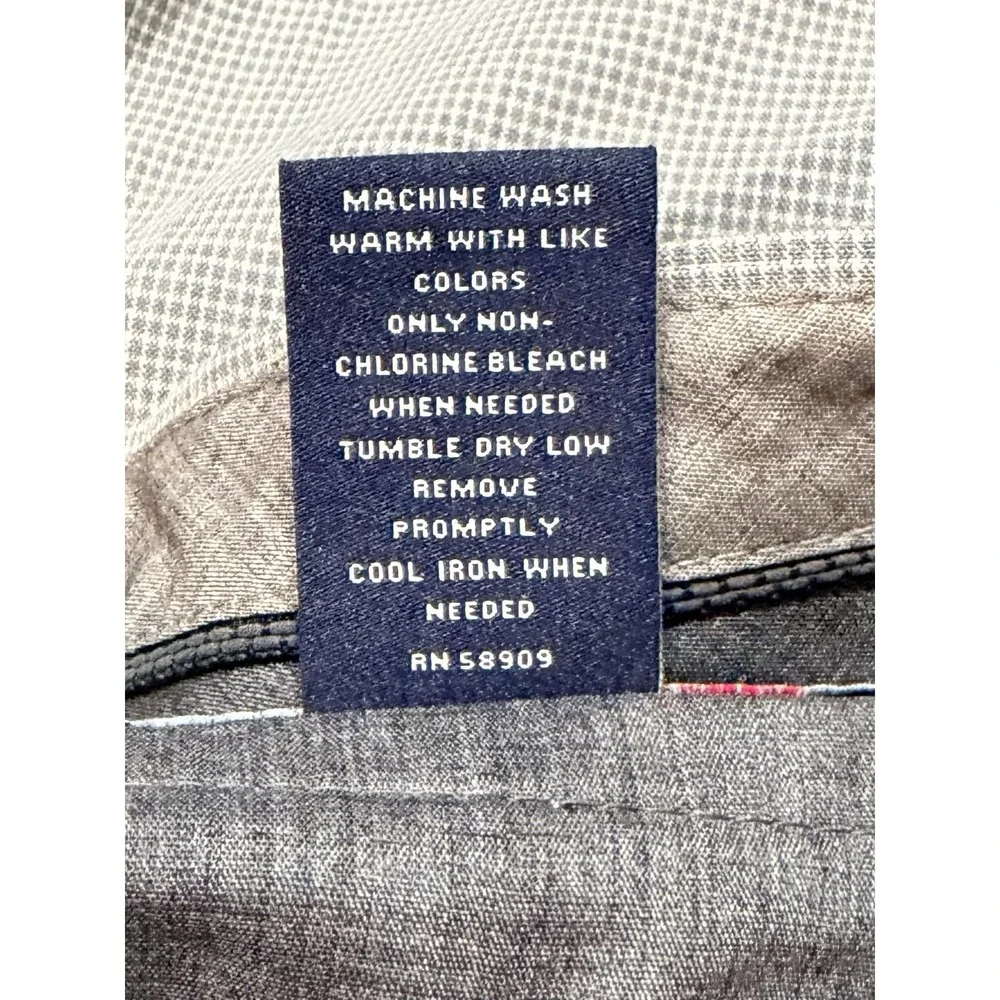 Roundtree & Yorke‎ Straight Flat Front Mens Chino Pants Gray Checkered 42x32 NWT